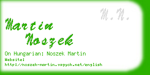 martin noszek business card